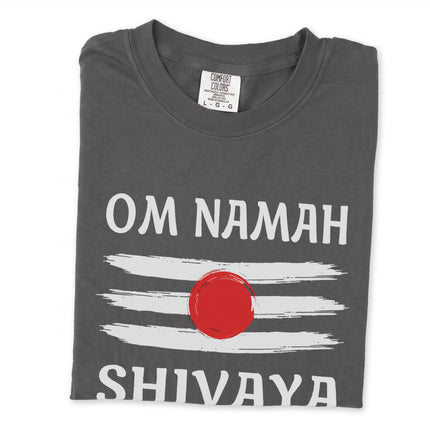 Spiritual Shiva T-Shirt featuring Om Namah Shivaya and sacred Tripundra markings graphic tee.