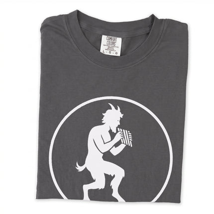 Io and Pan Greek god graphic tee featuring mythological art on a long sleeve shirt.