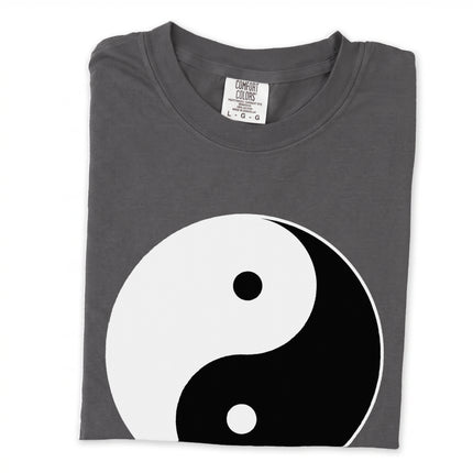 Black and white Yin Yang Taijitu symbol long sleeve tee shirt.