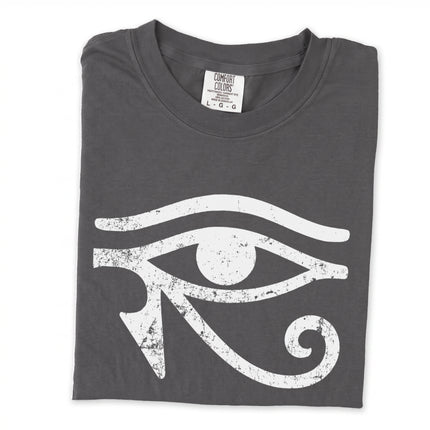 Eye of Horus symbol long sleeve t-shirt featuring ancient Egyptian mythology design.
