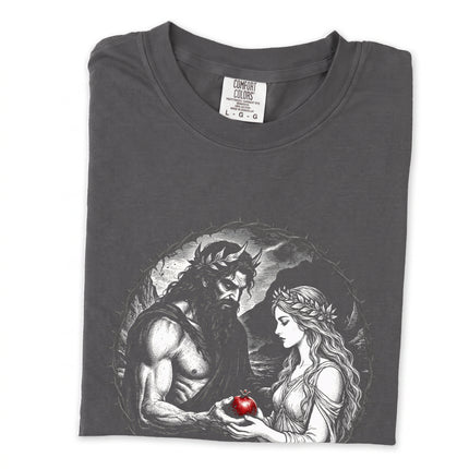 Hades and Persephone Greek mythology art print on a long sleeve t-shirt.