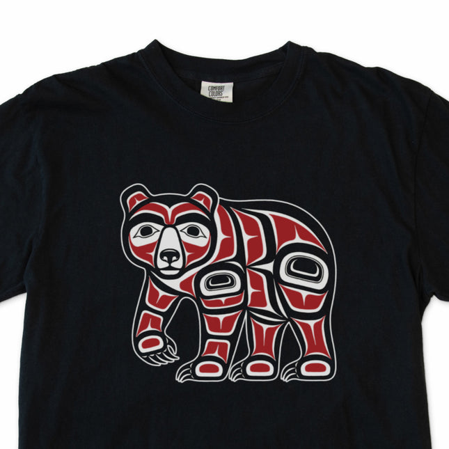 Pacific Northwest Haida Bear Indigenous art graphic tee shirt design.