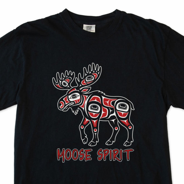 Moose Spirit Graphic Tee - Indigenous Style Formline Art T-Shirt