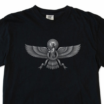 Faravahar Zoroastrianism Symbol T-Shirt | Ancient Persian Mythology Unisex Tee