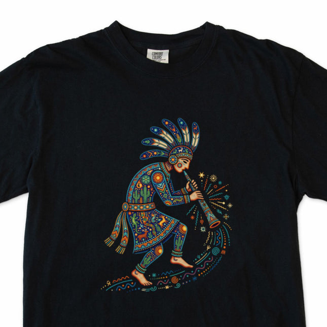 Southwestern Flute Player T-Shirt - Colorful Art Graphic Tee