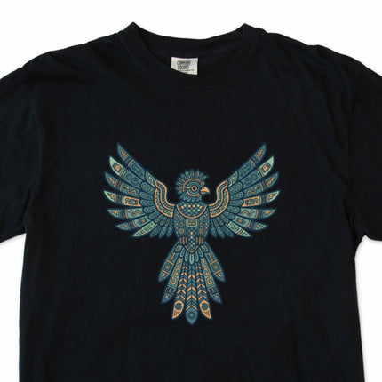 Tribal geometric eagle spirit design featuring Mayan and Aztec cultural motifs.