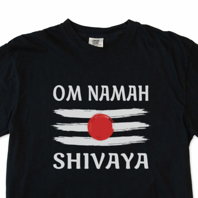 Om Namah Shivaya Tripundra spiritual Shiva graphic t-shirt design.