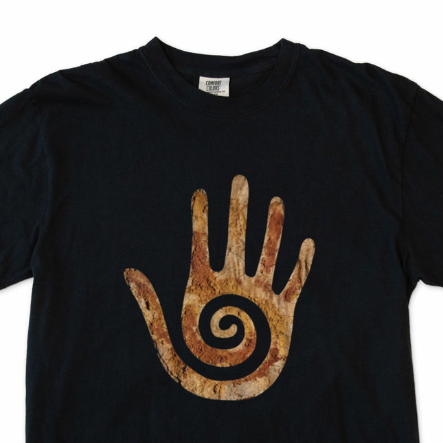 Ancient Spiral Hand Graphic Native American T-Shirt - Hopi Symbol Tee