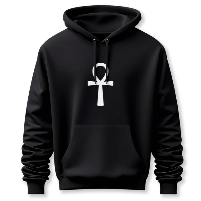 Simple Ankh Symbol Graphic Hoodie | Ancient Egyptian Unisex Pullover V1