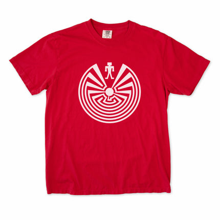 Man In The Maze t-shirt featuring I'itoi Native American symbol graphic print on a comfort colors tee.