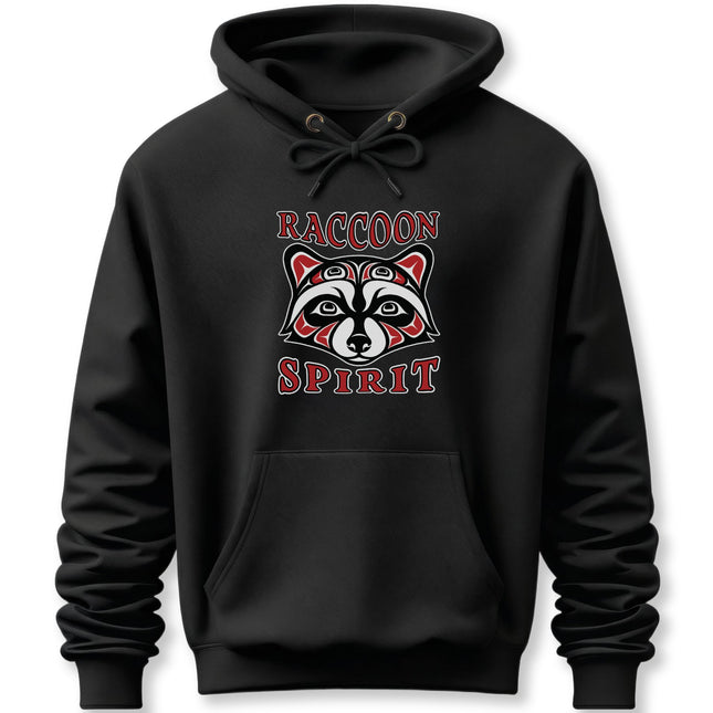 Raccoon Spirit Indigenous Art Hoodie | Tribal Animal Graphic Pullover Hoodie