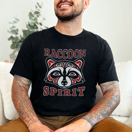 Raccoon Spirit Tribal T-Shirt | Native American Style Animal Tee Shirt