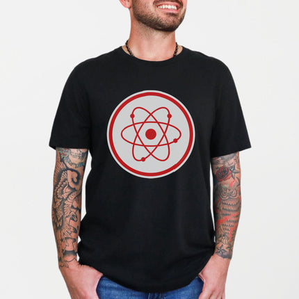 Red Atomic Radiation Symbol T-Shirt | Science Physics Graphic Tee Shirt