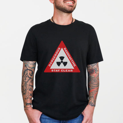 Radioactive Dangerous Stay Clear Warning T-Shirt | Nuclear Symbol Tee Shirt
