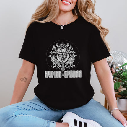 Odin Raven T-Shirt | Norse Viking Graphic Tee | Huginn and Munnin Shirt