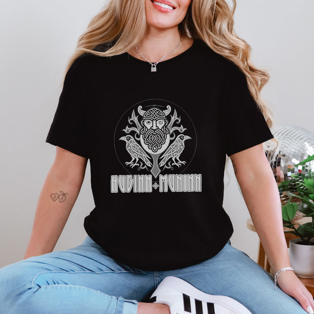 Odin Raven T-Shirt | Norse Viking Graphic Tee | Huginn and Munnin Shirt