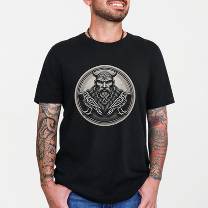 Viking Odin Raven T-Shirt | Norse Mythology Graphic Print Unisex Tee Shirt