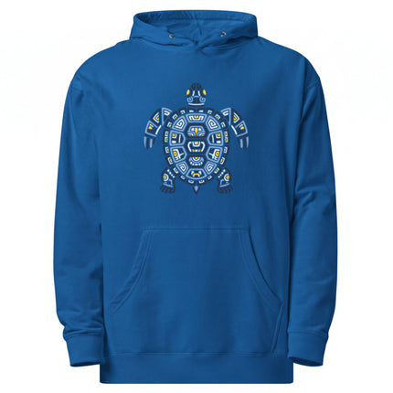 Mayan Turtle Hoodie | Green Geometric Shell and Flippers Design
