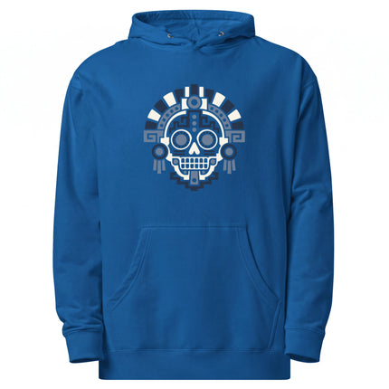 Aztec Mictlan Skull Hoodie | Green, Red, and Gold Mask Design