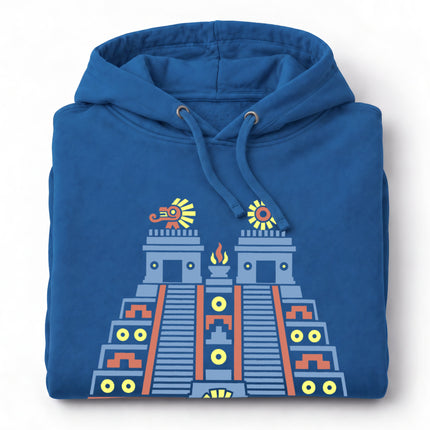 Aztec Temple Hoodie | Twin Stairways and Geometric Pyramid Art