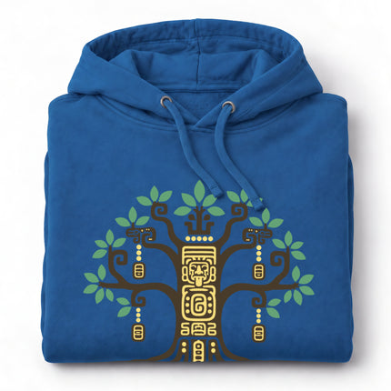 Maya Ceiba Tree Hoodie | Branches, Roots, and Geometric Motifs