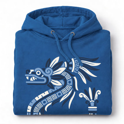 Maya Feathered Serpent Hoodie | Geometric Kulkulkan Hooded Sweatshirt