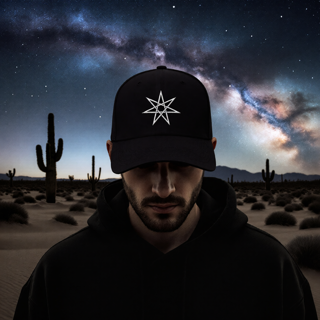 Heptagram Baseball Cap | Sacred Geometry Seven-Pointed Star Embroidered Hat