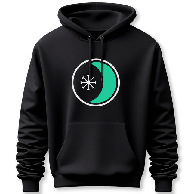 Seax Wicca Moon & Star Symbol Hoodie | Witchcraft Pagan Unisex Pullover Hoodie