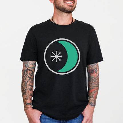 Seax Wicca Symbol Crescent Moon T-Shirt | Pagan Witchcraft Unisex Tee Shirt