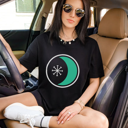Seax Wicca Symbol Crescent Moon T-Shirt | Pagan Witchcraft Unisex Tee Shirt