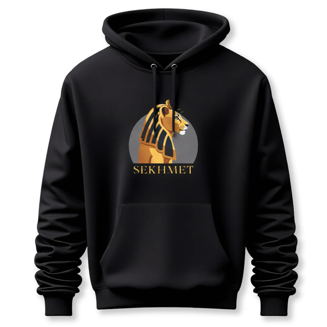 Sekhmet Hoodie | Egyptian Lion Goddess Graphic and Text Unisex Pullover V2