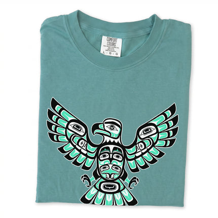 Haida Eagle Northwest Coast formline art graphic tee shirt featuring indigenous designs.