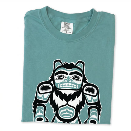 Haida Sasquatch Bigfoot t-shirt featuring Indigenous Pacific Northwest art design print.