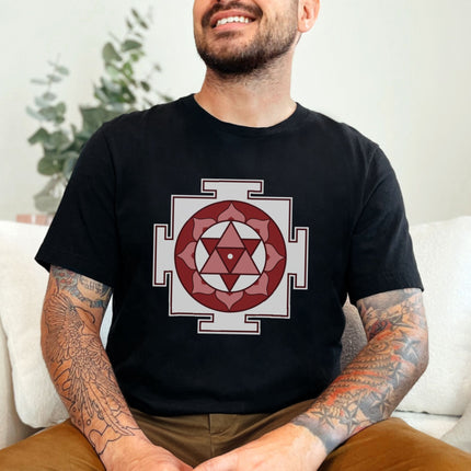 Shiva Yantra Sacred Geometry T-Shirt | Hindu Spiritual Symbol Tee Shirt
