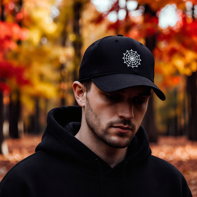 Gothic Spider Web Embroidered Hat V1