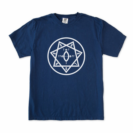 Star of Babalon Thelema magick occult symbol graphic t-shirt design print.