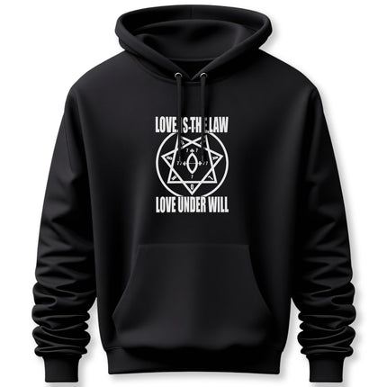 Love Is The Law Star of Babalon Thelema Hoodie | Aleister Crowley Pullover Hoodie
