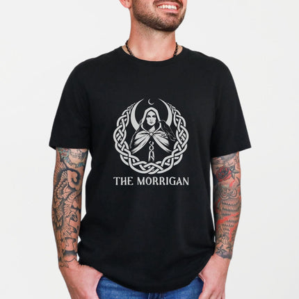 Morrigan Celtic Goddess Raven Moon T-Shirt | Irish Mythology Graphic Tee
