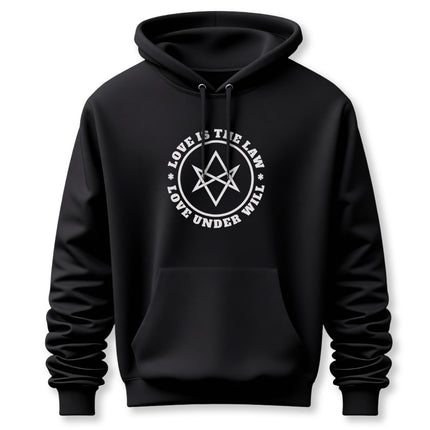 Thelema Unicursal Hexagram Hoodie | Love Is The Law Crowley Unisex Pullover V5