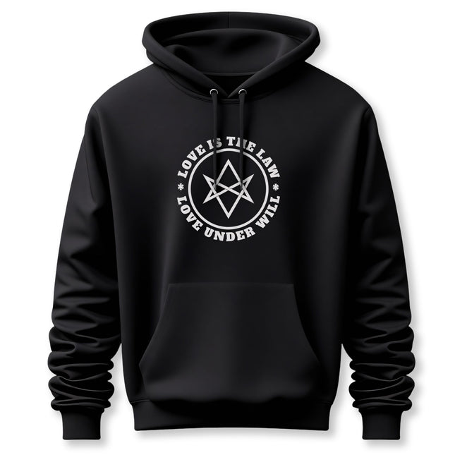 Thelema Unicursal Hexagram Hoodie | Love Is The Law Crowley Unisex Pullover V5