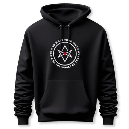 Unicursal Hexagram Hoodie |  Do What Thou Wilt Text Unisex Pullover V6