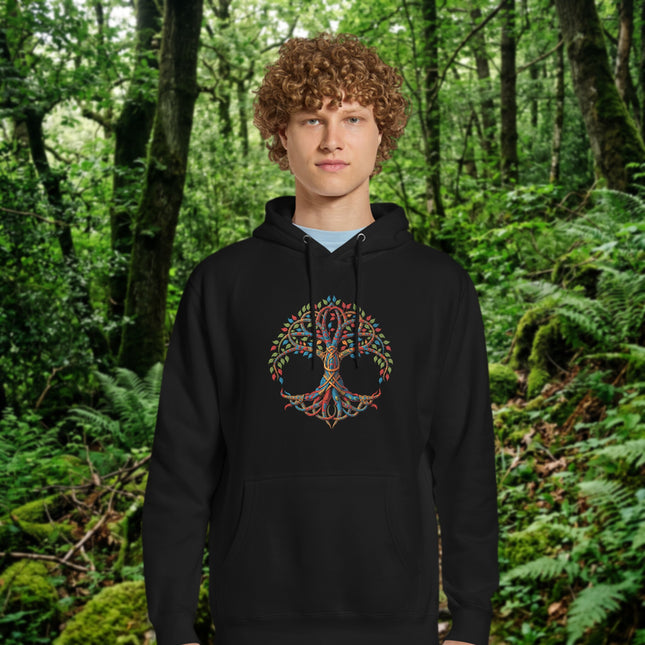 Celtic Tree of Life Hoodie | Vibrant Yggdrasil World Tree Unisex Pullover