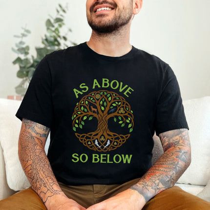As Above So Below Tree of Life T-Shirt | Celtic Spiritual Tee Shirt Design