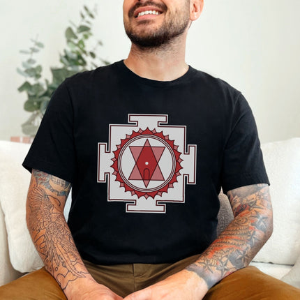 Tripura Sundari Yantra Black T-Shirt | Sacred Geometry Hindu Goddess Tee