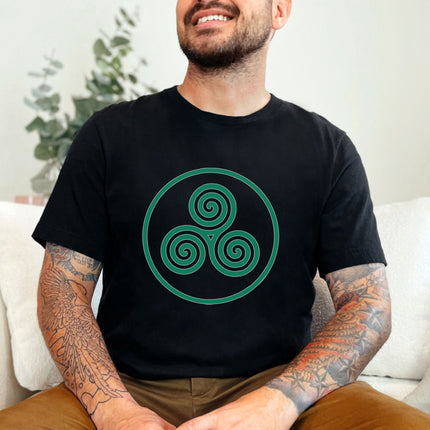 Celtic Triskele T-Shirt | Irish Triple Spiral Knot Graphic Print Tee Shirt