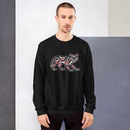 Northwest Coast cougar formline art graphic pullover sweatshirt design.