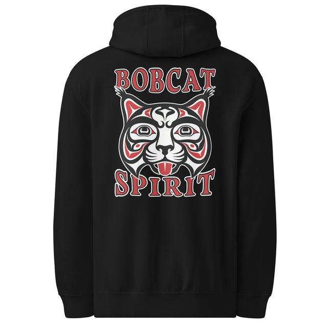 Bobcat Spirit Red Native American Art Hoodie | Tribal Cat Pullover Hoodie