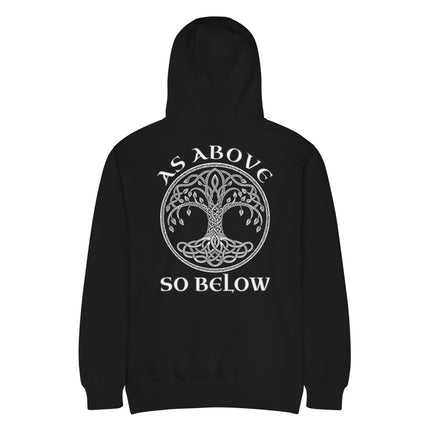 As Above So Below Celtic Tree of Life Yggdrasil pullover hoodie design.