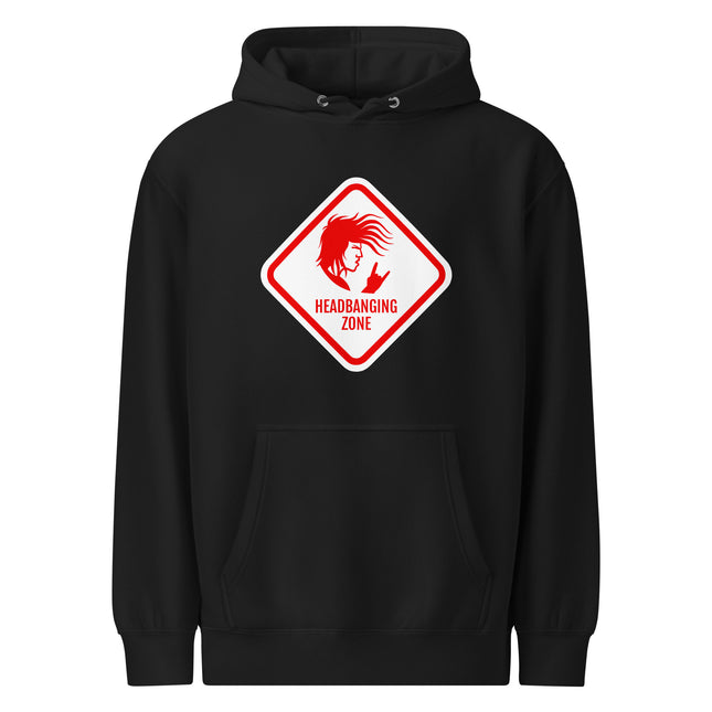 Headbanging Zone Metal Rock Hoodie | Devil Horns Graphic Pullover Hoodie