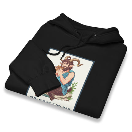 Great God Pan satyr graphic printed unisex Greek mythology hoodie pullover.